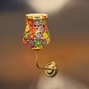 Devansh Metal Electric Wall Light in Gold Colour with Multicolor Shade Count of 1 Light