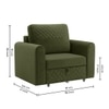 Baruna 1 Seater Velvet Pull Out Sofa Cum Bed with Storage In Green Color
