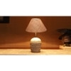 Beige Jute with White Brushed Wood Table Lamp