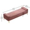 Arvia Velvet 2 Seater Ottoman Bench in Peach Color