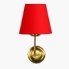 Devansh Metal Electric Wall Light in Gold Colour with Red Shade Count of 1 Light