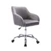 Doe Buck Leisel Modern Grey Velvet Office Chair