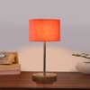 Devansh Orange Cotton Table Lamp With  Natural  Wood Base  & Steel Pipe (7X17 Inches)-5