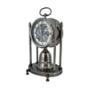 Vintage Industrial Steampunk Table Clock Silver Antique Finish with Visible Gears