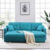 Jacob Solid Wood Sofa cum Bed in Turquoise