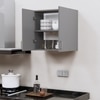 2 Doors Modular Wall Mounted Kitchen Cabinet With Adjustable Shelf In Slate Slate Grey Finish