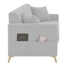 Daraco Velvet 3 Seater Sofa in Grey Color