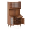 Klint Solid Wood Crockery cum Bar Cabinet in Amber Walnut Finish