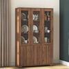 Hubert 6 Door Kitchen Display Cabinet in Classic Walnut Finish