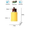 Devansh Solid Wood Electric Wall Light in Brown Colour with Yellow Shade Count of 1 Light
