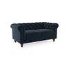 Winchester Luxe 2 Seater Fabric Sofa in Sea Port Blue Velvet Colour