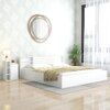 Kaito Engineered Wood Queen Size Bed In White Finish