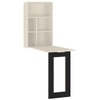 Calypso Wall Mounted Folding Study Desk and Built In Bookshelf in Light Wood Carbon Black Colour