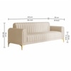 Josbert Velvet 3 Seater Sofa In Cream Colour