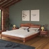 Owen Solid Wood Queen Size Non Storage Bed In Urban Teak Finish