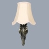 Devansh Gold Antique Wall Mounted Lamp With Off-White Cotton Shade