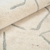 Handmade Wool Shaped Rug Modern Abstract Ivory Green 8 x 10 Feet Carpet