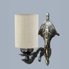 Devansh Metal Electric Wall Light in Antique Gold Colour with White Shade Count of 1 Light