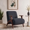 Nido Fabric Lounge Chair in Turkish Blue Corduroy Colour