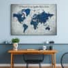 Truss White Blue World Map Printed Canvas Wall Prints Canvas Wall Prints Set of 2 Multicolor Matte
