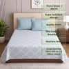 White Floral Cotton 400 Tc Flat Single Bed Size Bedsheet With 2 Pillow Covers