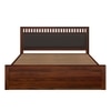 Vrinda Solid Wood Queen  Size Bed With Hydraulic Storage (Honey Oak Finish)