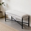 Mist X Frame Metal Bench in White Finish