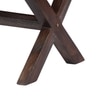 Rosslyn Solid Wood Pouf Stool in Navy Blue Velvet