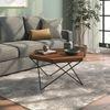 Dyson Abstract Metal Coffee Table In Teak Finish