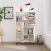 Hexa Engineered Wood Bookshelf Multipurpose Storage Rack in Frosty White Colour