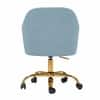 Doe Buck Louise Modern Sky Blue Velvet Office Chair