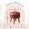 Brick Tan Faux Leather Ottoman