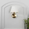 Sadie Shine Brass Metal Wall Light with Scalloped Shade