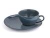 Blue Ripple Ceramic Snack Serving Set – Set of 2