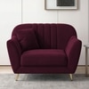 Rivo Velvet 1 Seater Sofa in Red wine Color
