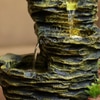 Mustard Yellow Fiber Glass Rock Carvern Indoor Water Fountain