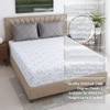 White And Grey  Geometric Cotton  400 Tc  Fitted  Super King Size Bedsheet With 2 Pillow Covers