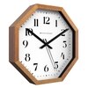 Octagonal Wooden Wall Clock with Warm Natural Frame