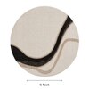 Handmade Round Natural Wool Rug Abstract Flow Ivory 6 Feet Carpet