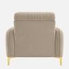 Monly Velvet 1 Seater Sofa Cream Color