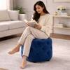 Doe Buck Briana Velvet Tufted Ottoman Cube in Blue Colour