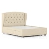 Holmebrook Engineered Wood Queen Size Bed With Drawer Storage (Ivory Finish, Ivory White Colour)
