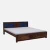 Ebonix Non Storage Solid Wood Bed King Size in Provincial Teak Finish