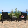 Carry Bird Wicker Patio Furniture Outdoor Balcony Chairs In Brown And Black Colour