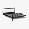 Archie Spindle Solid Wood Queen Non Storage Bed in Black Colour