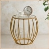 Contemporary Metallic Cage End Table in Gold Color