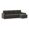 Apollo Compact Sofa (Colour : Smoke, Cushion : Hard, Back Type : High Back, Seating Capacity : Right Aligned 3 Seater + Right Aligned Chaise)