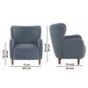 Megual Premium Boucle Upholstered Wingback Chair Blue Colour