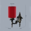 Devansh Metal Electric Wall Light in Antique Gold Colour with Red Shade Count of 1 Light