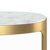 Riva Metal And White Banswara Side Table In Brushed Gold Finish